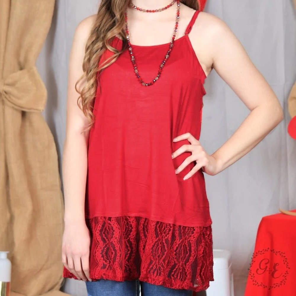 Grace & Emma Red Shimmer Cami Small